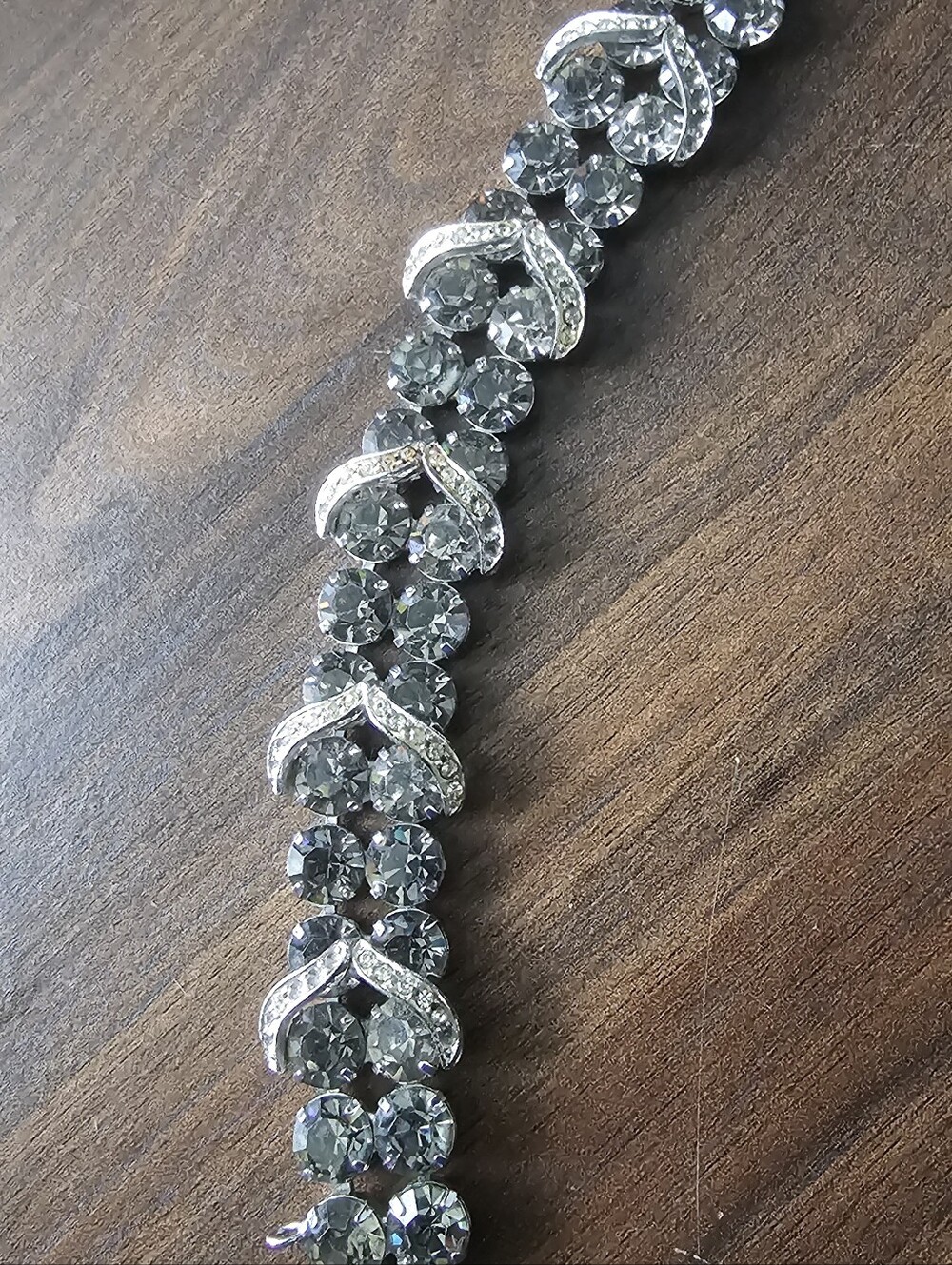 Silver-Tone Gray Crystal Bracelet - Women Jewelry - Picture 4 of 5